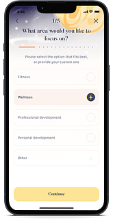 Breverie goal tracking app has a uniquely designed goal setting wizard